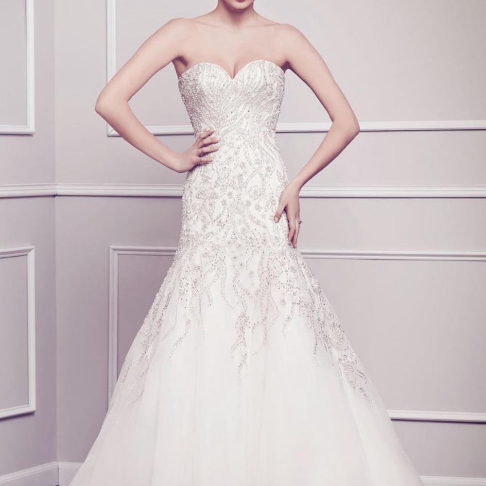 Kenneth Winston Ivory and Silver Bridal Gown Style 1571